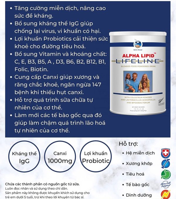 lợi ích sữa non alpha lipid
