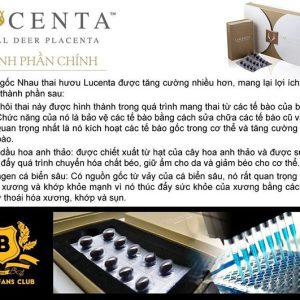 Thành phần của Nhau Thai Hươu Lucenta